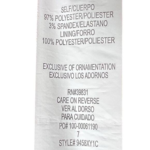 Off-Shoulder Satin Dress with Ruffle Detail in Burgundy, Size 7 - Picture 7 of 9